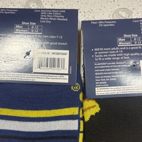Blue and Black Planters peanut Crew Socks - Picture 3 of 7